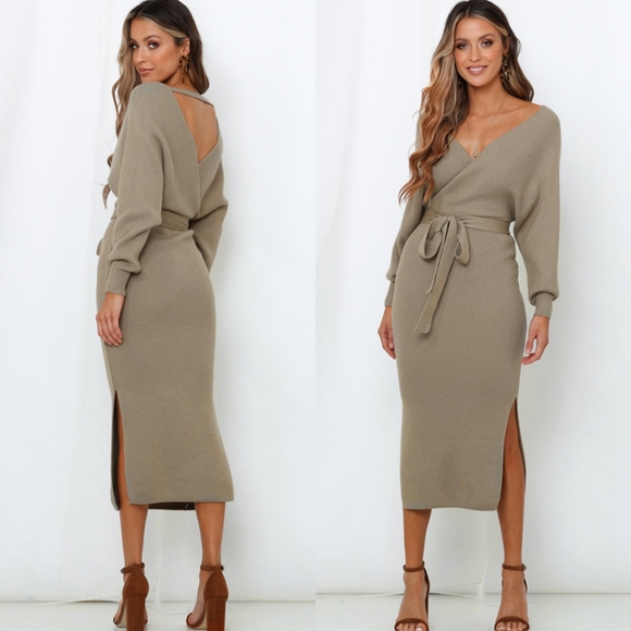 Harmony In Nature Dresses & Skirts - Grace Sweater Dress - Tan